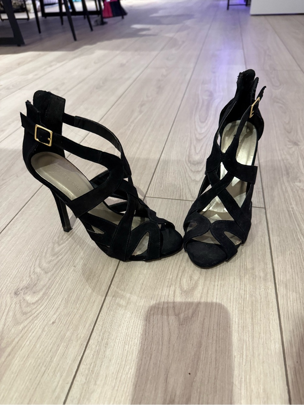 Black Strappy High Heel Sandals - Women's Fashion Heels